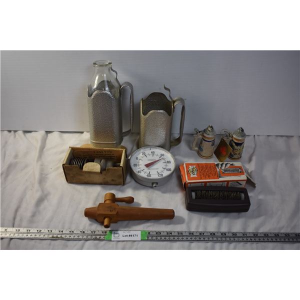 Beer Stein Salt and Pepper Shakers, Barrel Spout and Misc
