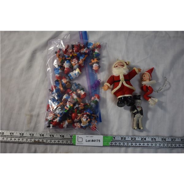 Bag of Gnomes, Antique Santa, KFC Figures