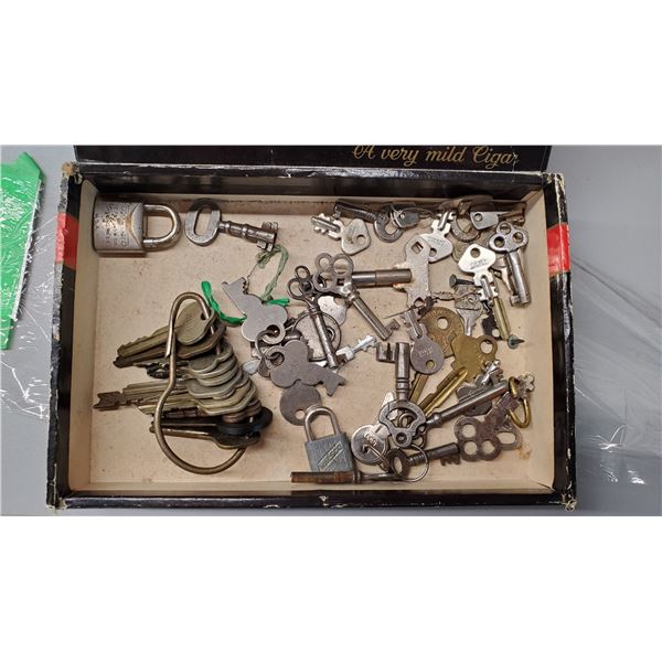 Cigar Box with Antique Keys - some skeleton keys?