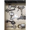 Image 5 : Cigar Box with Antique Keys - some skeleton keys?