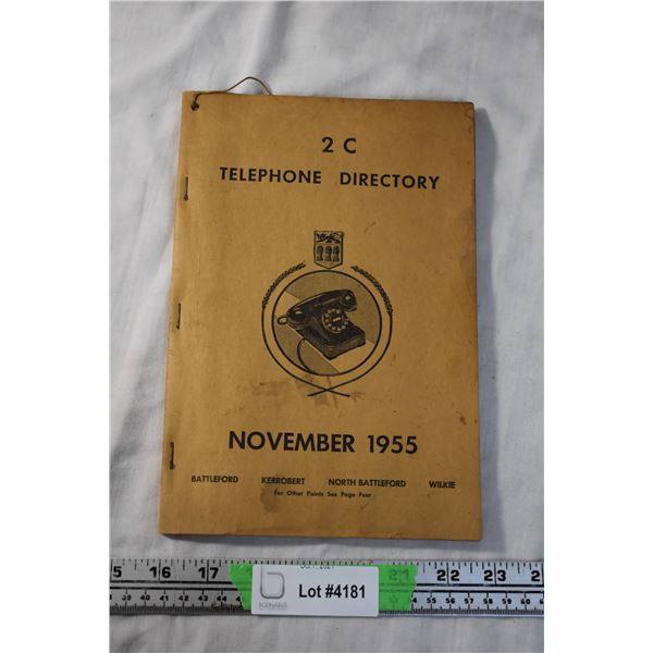 1955 Battleford Telephone Directory Book
