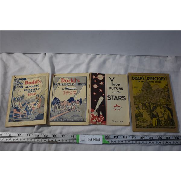 Vintage Booklets - 1929,1932 Almanac, Astrology, Doan's Directory
