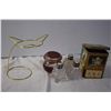 Image 2 : Vintage Tin, Salt & Pepper Shakers, Glass Jar, and Metal Stand