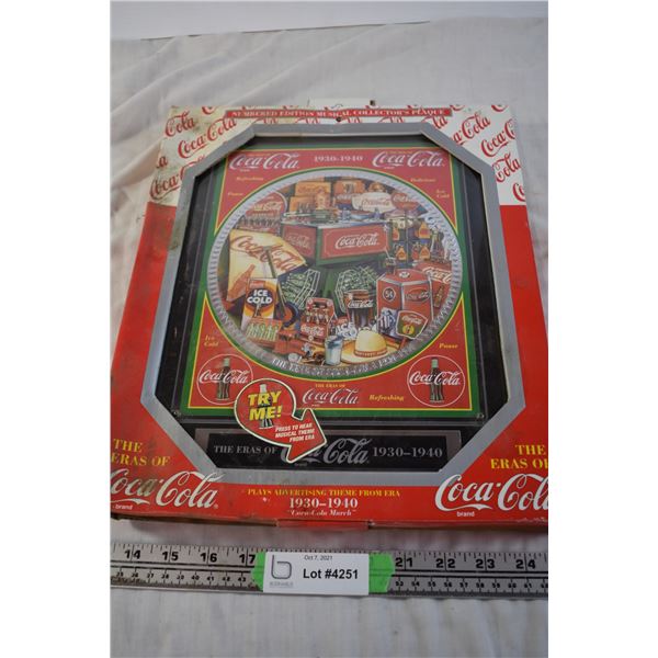 Coca-Cola Numbered Edition Musical Collector's Plaque