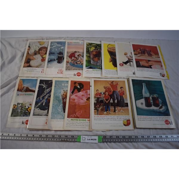Vintage Coca-Cola Magazine Ad Cutouts + 1960 National Geographic Magazine