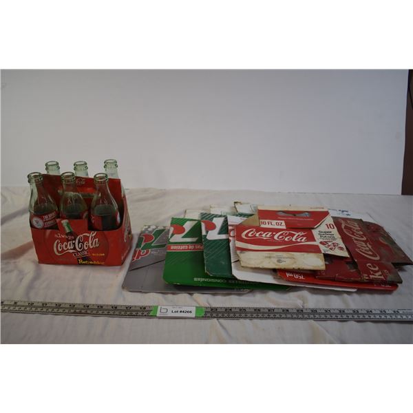 Set of Coca-Cola Glasses and Various Vintage Soda Boxes