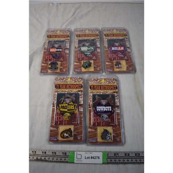 NFL 75 Year Retrospective Trading Card and Pin Sets