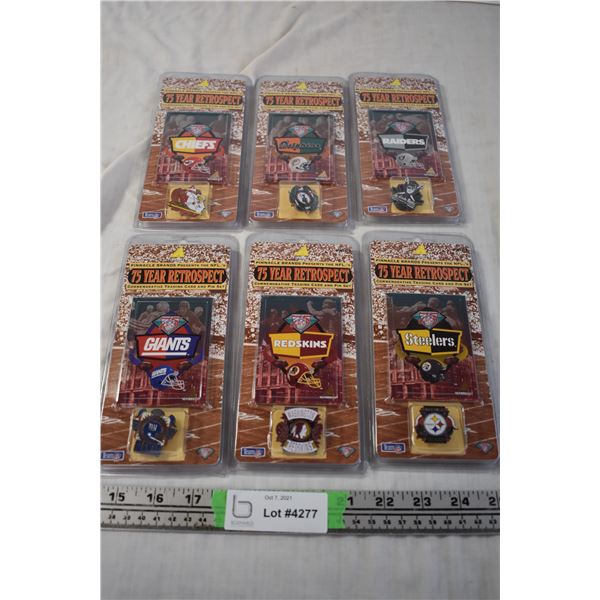 NFL 75 Year Retrospective Trading Card and Pin Sets
