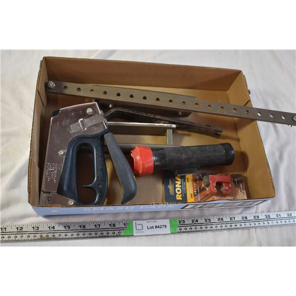 Staple Gun, Mini Tubing Cutter, Flashlight, and Misc Hardware