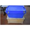 Image 1 : Plastic Tote and Wooden Box