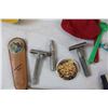 Image 2 : Vintage Razors, Tofee Tin, Watrous SK leather handcrafted item, misc