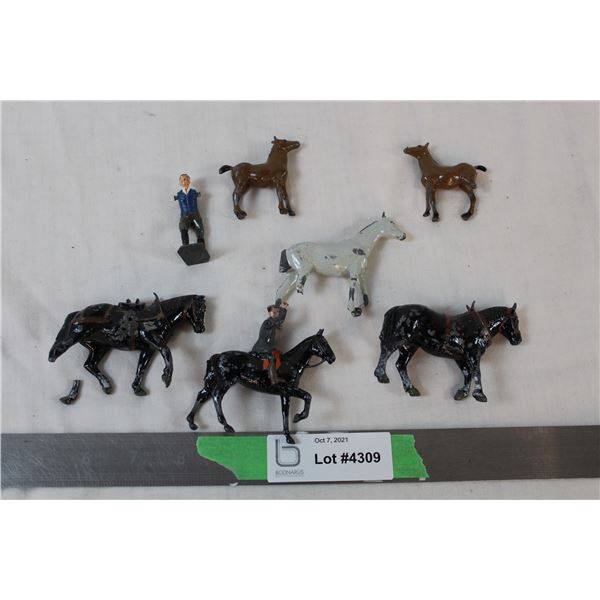 Cast-iron (lead?) vintage horse miniatures
