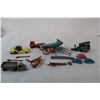 Image 2 : Dinky Toys 3 wheeled truck with trailer, various damaged die cast toys, plastic car