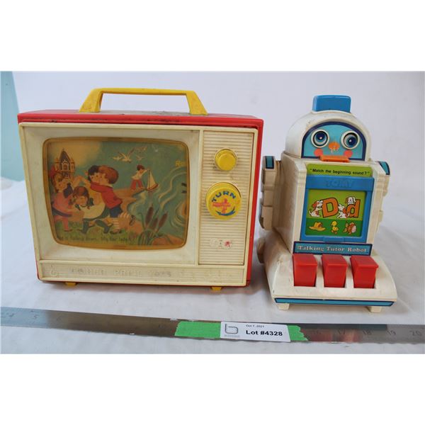 Talking tutor Robot + Fisher price music box
