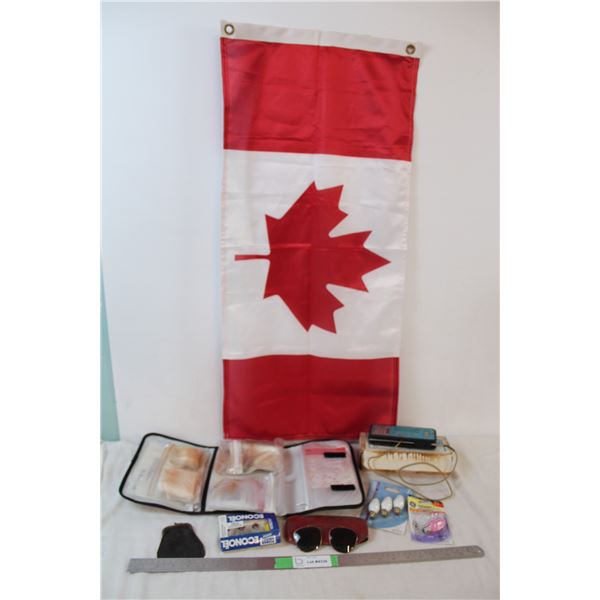 Thermocouple thermometer, Canadian flag, misc