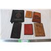 Image 1 : Leather dust jacket, leather notebook, and leather wallets