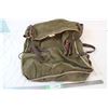 Image 1 : Vintage green burlap bag, used for scouts