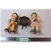 Image 1 : coo koo clock ornament, two vintage handpainted ceramic figures