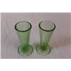 Image 3 : Green Salt/Pepper Shakers, mini vase/candlesticks, uranium glass?