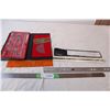 Image 1 : Metal compass set and various rulers