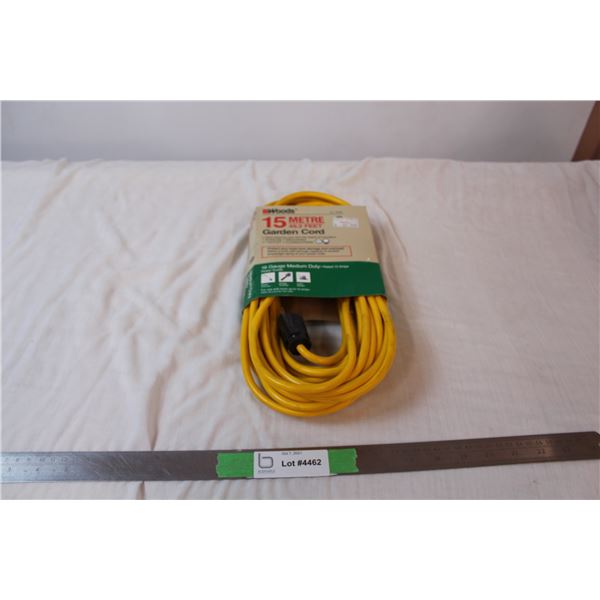 15 metre garden electrical cord, in packaging