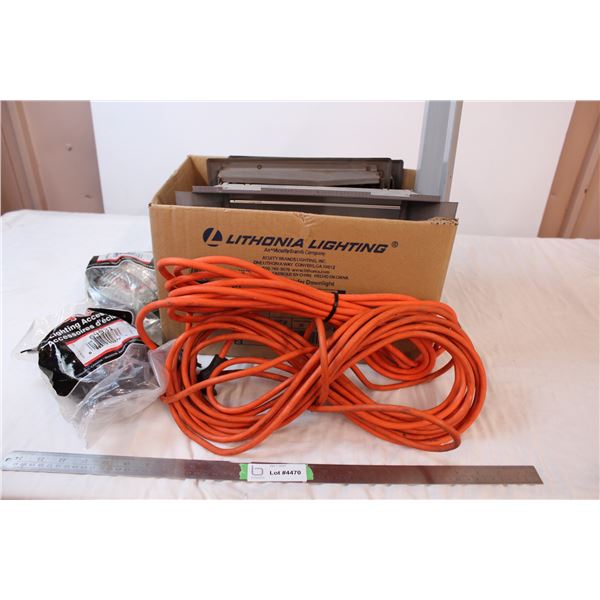 Box of cold and hot registers, extention cord