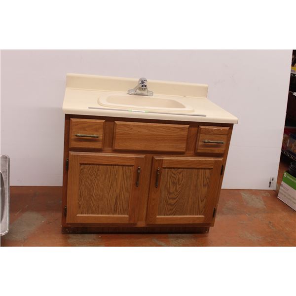 bathroom cabinet with sink, 37”x21”x30.5” with backsplash