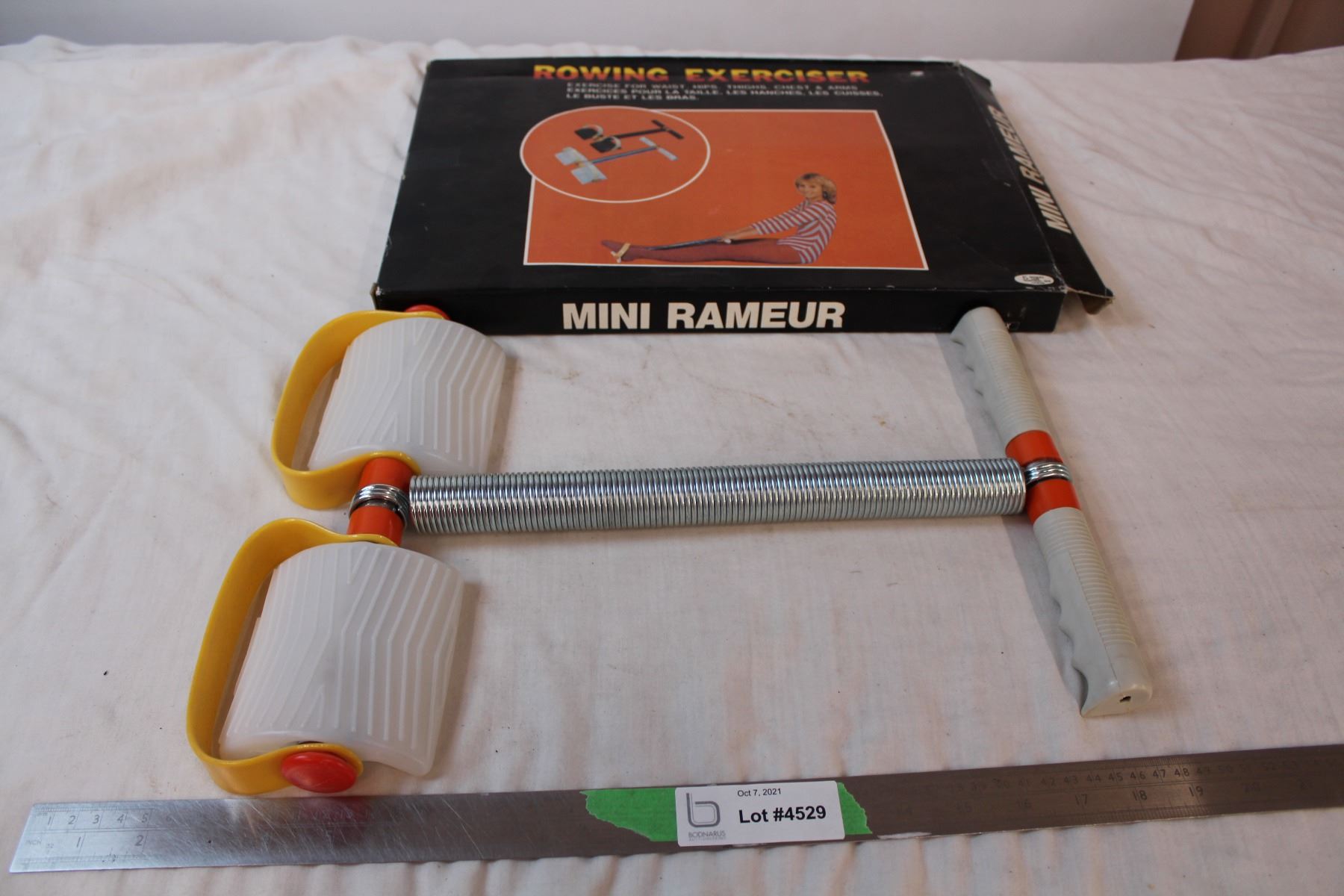 Spring Rowing Exerciser vintage rowing exerciser in box - Bodnarus Auctioneering