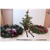 Image 1 : Holiday wreaths and a table sized fake tree
