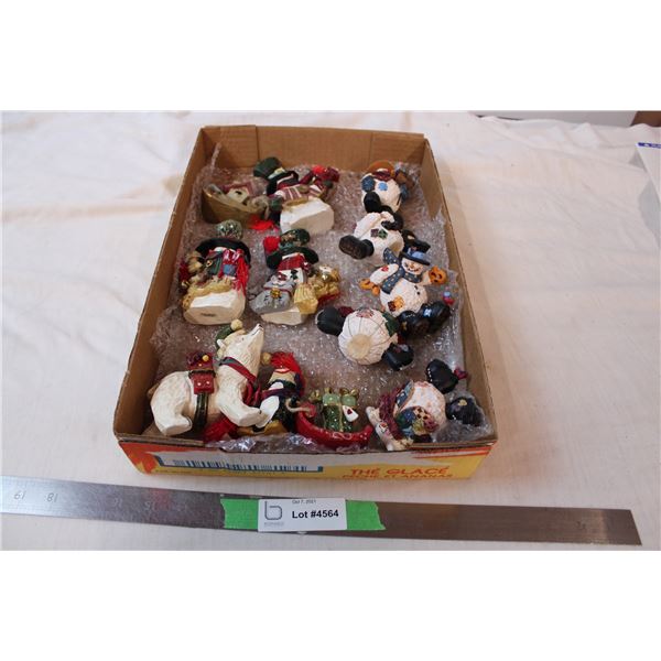 Various snowman ornaments