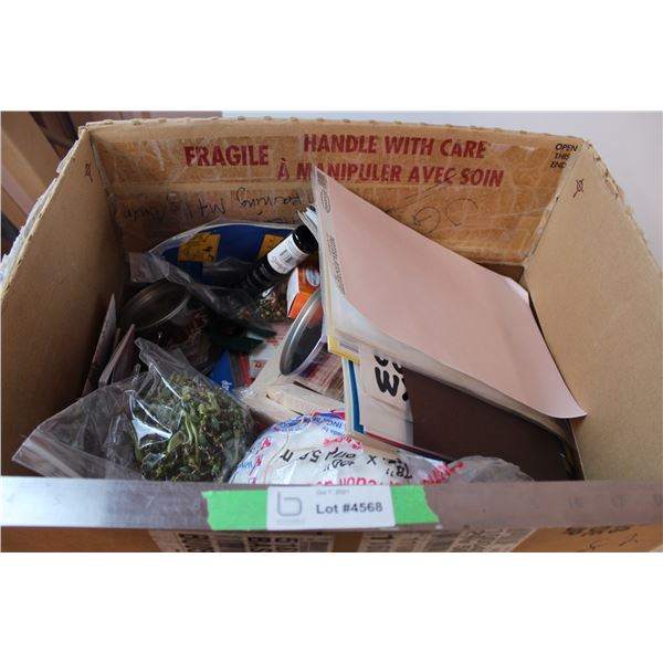 Box of crafting supplies
