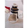 Image 3 : Giant snowman martini glass, snowman candle holder, and santa apron