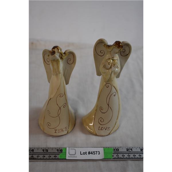 Ceramic Angel Figurines - Love & Peace