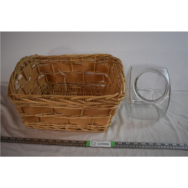 Fish Bowl + Wicker Basket