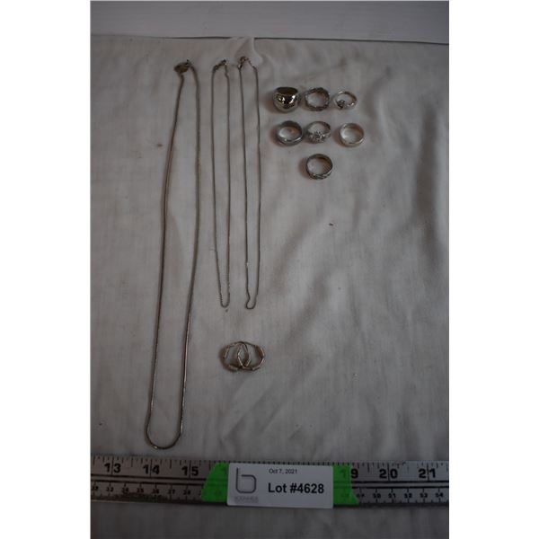 Silver Necklaces, Earrings, Rings - Some Stamped .925