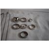 Image 2 : Silver Necklaces, Earrings, Rings - Some Stamped .925