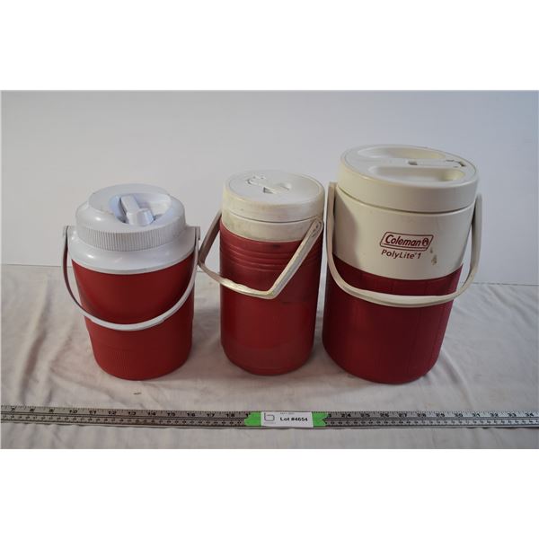 Insulated Drink Coolers - 2 Coleman, 1 Rubbermaid