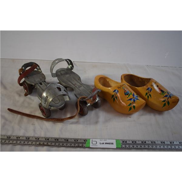 Vintage Rollerskates and Dutch Clogs
