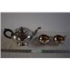 Image 1 : Coronet Silver Plated Copper Teapot and Sugar/Cream Dishes