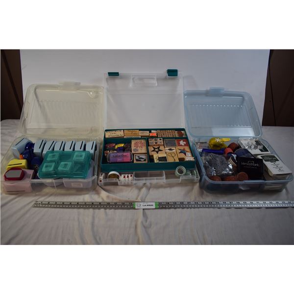 Craft Punches, Ink, and Stamps with Containers