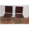 Image 1 : Pair of Burgundy Cloth and Metal Chairs (Stackable)