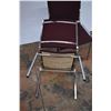 Image 3 : Pair of Burgundy Cloth and Metal Chairs (Stackable)
