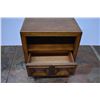 Image 2 : Vintage Pecan Wood Nightstand (25" W x 16" D x 23" H)