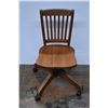 Vintage Wooden Office Chair on Rollers