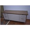 Image 1 : Very Heavy Metal Filing Cabinet Desk (2 Drawers Won't Open) (65" Long)