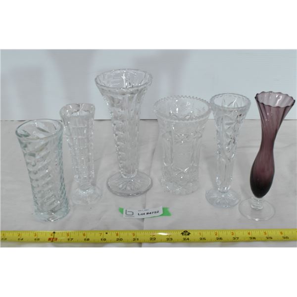 6 Assorted Vases