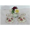 Image 6 : 3 Fine China Plates, Tea Cup, China Styled Ornaments/Candle Holders