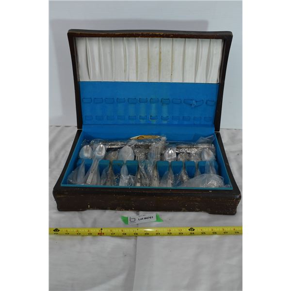 Silverware Set in Wooden Box