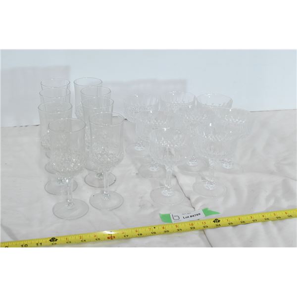 2 Sets of 8 Piece Crystal Glasses