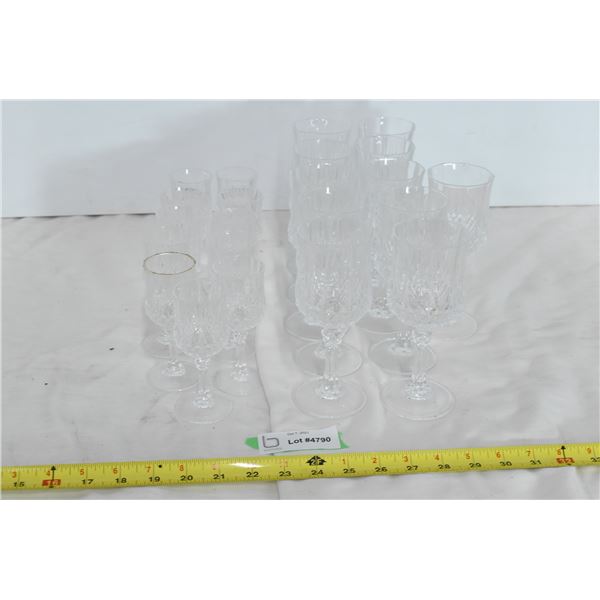 2 Sets of 11 Piece Crystal Glasses